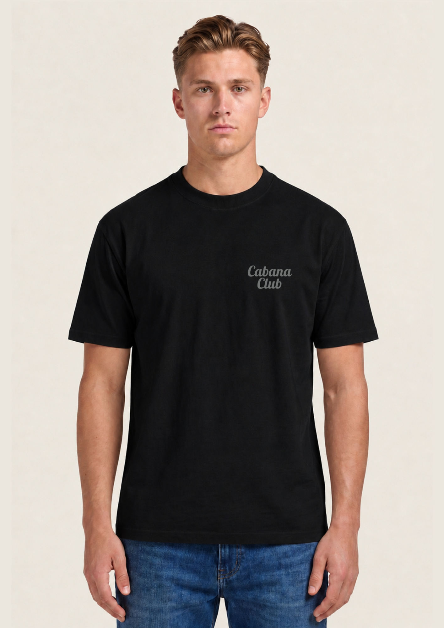 Cabana Club Tee Zwart - voorkant