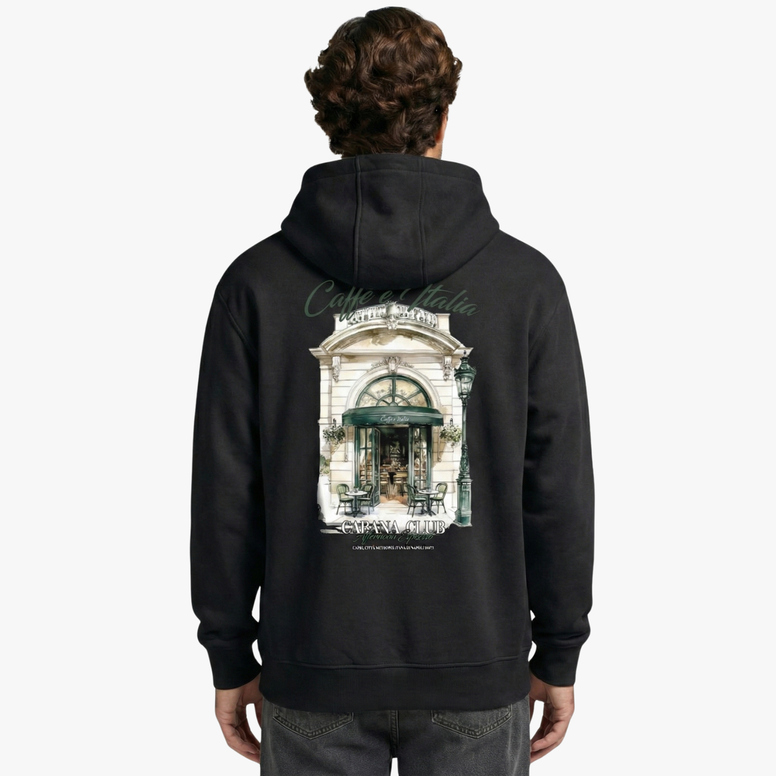 Cafe Italia Hoodie Zwart