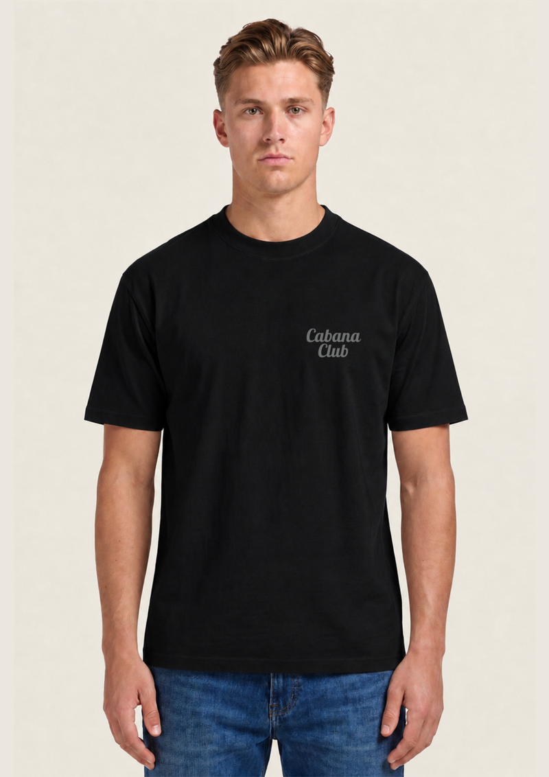 Cabana Club Tee Zwart - voorkant